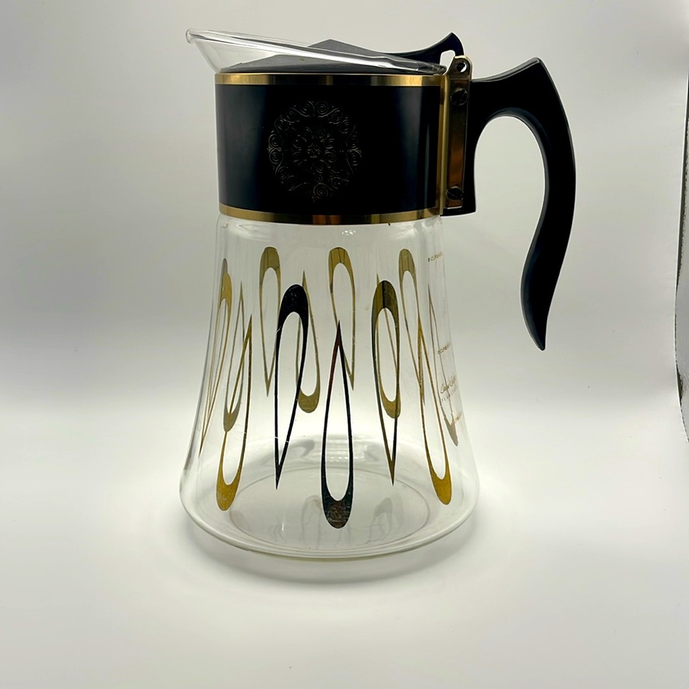 David Douglas Vintage Coffee Pot  40 Ounce MCM‎ Black & Gold